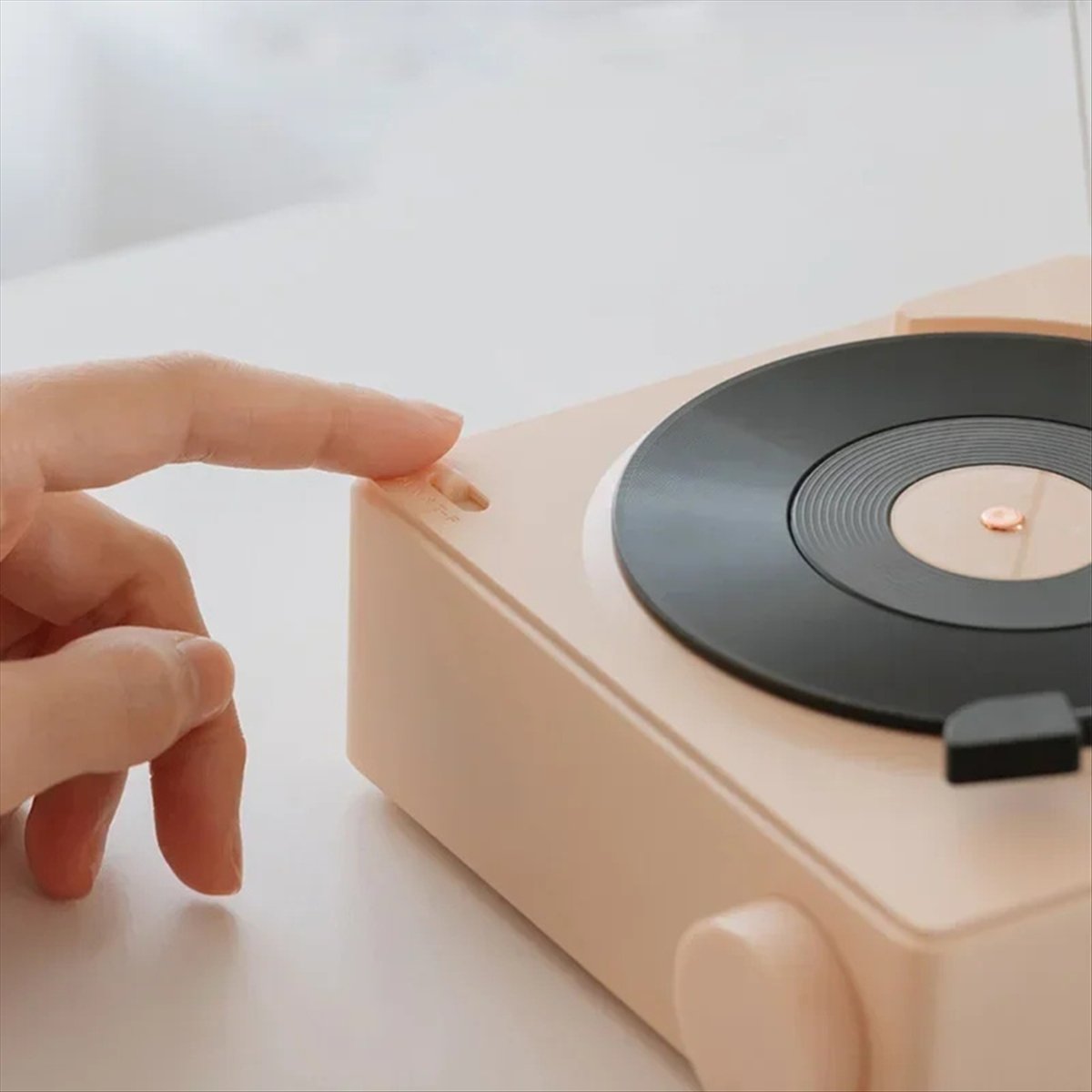 Smart Home Yellow - T171C-레트로 비닐 무선 블루투스 스피커 시계