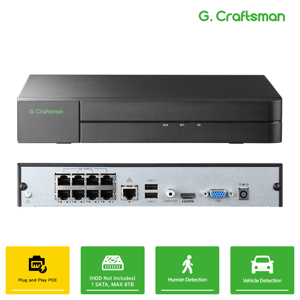 Smart Home Microsoft - C-U,8CH POE 네트워크 비디오 레코더 4K