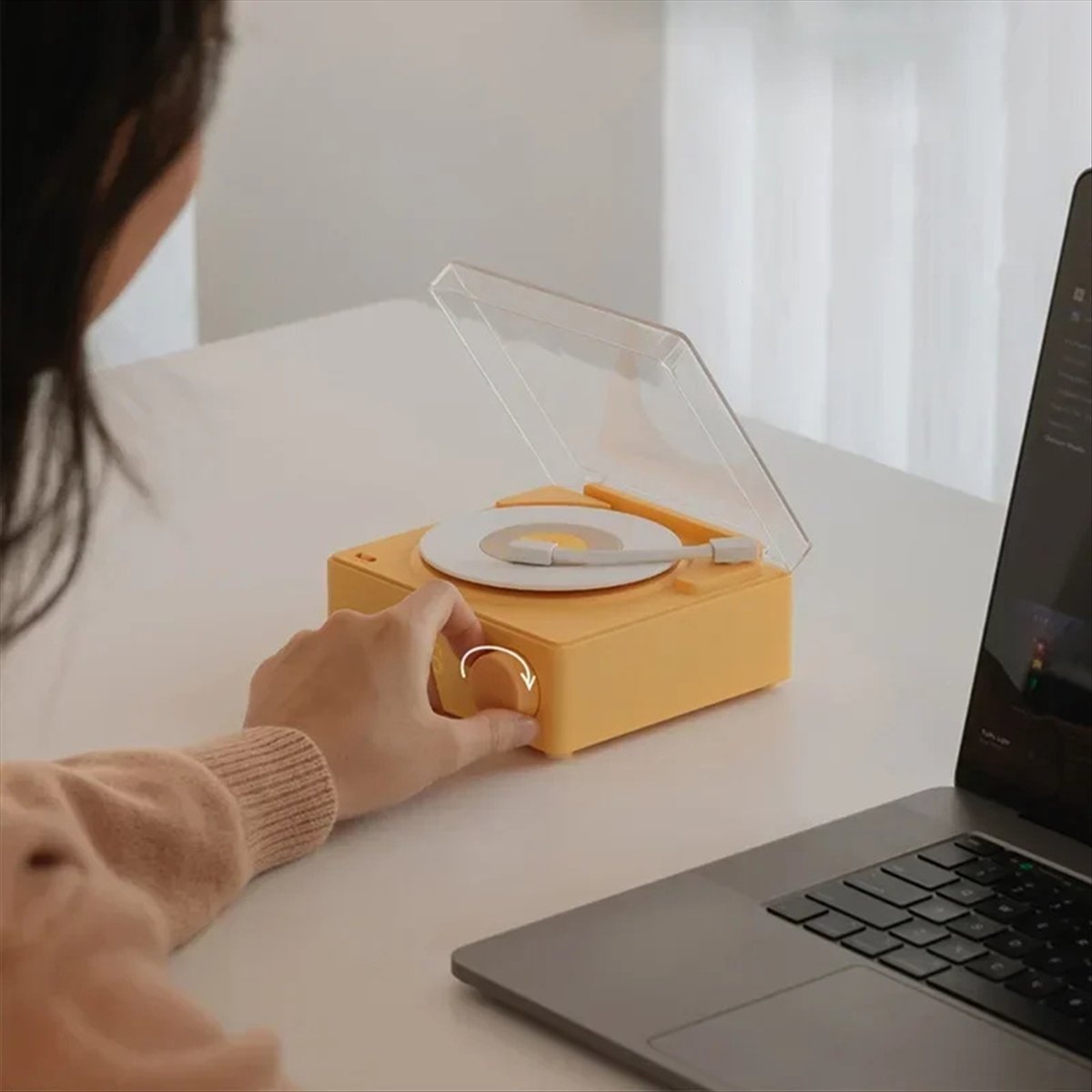 T171C-레트로 비닐 무선 블루투스 스피커 시계 소형 - Smart Home Yellow 리뷰 및 가격